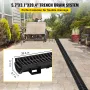 grøftafløbssystem, kanalafløb med plastrist, 14,5 x 8 cm HDPE