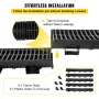 grøftafløbssystem, kanalafløb med plastrist, 14,5 x 8 cm HDPE