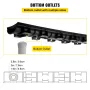 grøftafløbssystem, kanalafløb med plastrist, 14,5 x 8 cm HDPE