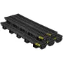 Trench Drain System, Channel Drain with Plastic Grate, 14.5 x 8cm HDPE Drainage Trench, Black Plastic Garage Floor Drain, 5x39 T