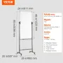 Rullende magnetisk tavle, dobbeltsidet mobil tavle 24x48