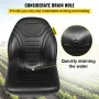 VEVOR Universal Tractor Seat Replacement, Compact High Back Mower Seat, Black Vinyl Forklift Seat, Central Drain Hole Skid Steer