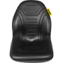 VEVOR Universal Tractor Seat Replacement, Compact High Back Mower Seat, Black Vinyl Forklift Seat, Central Drain Hole Skid Steer