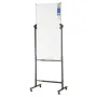 Rolling Magnetic Whiteboard, Double-sided Mobile Whiteboard 24x48 Inches, Adjustable Height Dry Erase Board with Wheels, 1 Magne