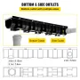 Trench Drain System, Channel Drain with Metal Grate, 150x130 mm HDPE Drainage Trench, Black Plastic Garage Floor Drain, 3x39 Tre