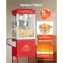 Popcorn Machine with Cart, 0.2kg Stainless Steel Kettle, 800W Commercial Popcorn Maker, 48 Cups per Batch Theater Style Popper, 