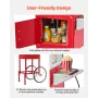 VEVOR Popcorn Machine with Cart, 0.2kg Stainless Steel Kettle, 800W Commercial Popcorn Maker, 48 Cups per Batch Theater Style Po