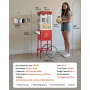 Popcorn Machine with Cart, 0.2kg Stainless Steel Kettle, 800W Commercial Popcorn Maker, 48 Cups per Batch Theater Style Popper, 