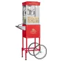 Popcorn Machine with Cart, 0.2kg Stainless Steel Kettle, 800W Commercial Popcorn Maker, 48 Cups per Batch Theater Style Popper, 