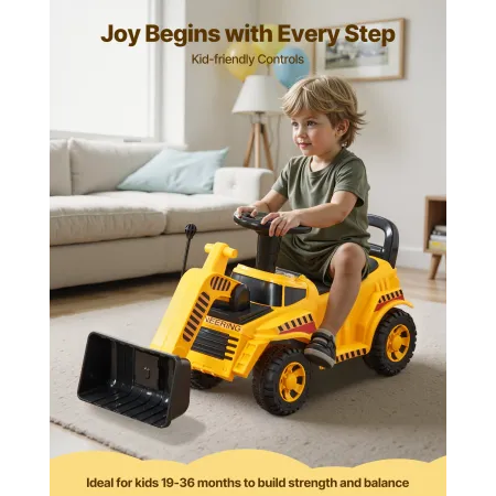 VEVOR Ride On Toddler Car, Ride on Excavator Car for Toddler 19 to 36 Months, Excavator Bulldozer Digger Toy with Under-seat Sto