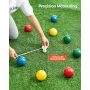 VEVOR Bocce Ball Set, 90 mm, with 8 Resin Balls, Pallino, Carrying Bag and Measuring Rope, Red/Green/Blue/Yellow 4 Colors, for 2