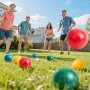 boccia kuglesæt, 90 mm, med 8 harpiksbolde, Pallino, bæretaske