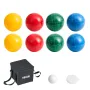 Bocce Ball Set, 90 mm, with 8 Resin Balls, Pallino, Carrying Bag and Measuring Rope, Red/Green/Blue/Yellow 4 Colors, for 2 to 8 