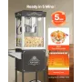 popcornmaskine med vogn, 0,2 kg kedel i rustfrit stål, 800 W