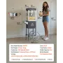 Popcorn Machine with Cart, 0.2kg Stainless Steel Kettle, 800W Commercial Popcorn Maker, 48 Cups per Batch Theater Style Popper, 