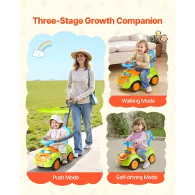 Ride On Push Car, Push Car for Toddler 19 to 36 Months, Around Buggy with Guardrails, Handle & Under-seat Storage, 25 kg Load Ca