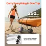 VEVOR Kayak Cart, 158.8 kg Load Capacity, Kayak Trolley with 30.5 cm Inflatable PU Tires & 2 Straps, Assembles & Disassembles Wi