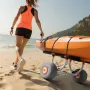 Kayak Cart, 158.8 kg Load Capacity, Kayak Trolley with 30.5 cm Inflatable PU Tires & 2 Straps, Assembles & Disassembles Within S