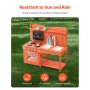 Mud Kitchen for Kids, Wooden Toy Play Kitchen Set, Outdoor Toddler Grocery Store Playset for Boys & Girls, Pretend Play Kitchen 