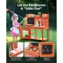 Mud Kitchen for Kids, Wooden Toy Play Kitchen Set, Outdoor Toddler Grocery Store Playset for Boys & Girls, Pretend Play Kitchen 