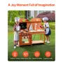 VEVOR Mudderkøkken til børn, Legetøjs-køkkensæt i træ, Udendørs købmandslegesæt til drenge og piger, Pretend Play Ki