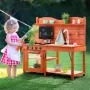 VEVOR Mud Kitchen for Kids, Wooden Toy Play Kitchen Set, Outdoor Toddler Grocery Store Playset for Boys & Girls, Pretend Play Ki