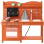 Mud Kitchen for Kids, Wooden Toy Play Kitchen Set, Outdoor Toddler Grocery Store Playset for Boys & Girls, Pretend Play Kitchen 
