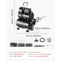 Airbrush Kit, 1/6 HP, Air Brush Kit med luftkompressor og tank