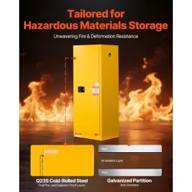 Flammable Cabinet, 59 x 46 x 165.1 cm, 23 Gallon Flammable Storage Cabinet with Adjustable Shelf, Cold-Rolled and Galvanized Ste
