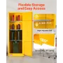 VEVOR Flammable Cabinet, 59 x 46 x 165.1 cm, 23 Gallon Flammable Storage Cabinet with Adjustable Shelf, Cold-Rolled and Galvaniz