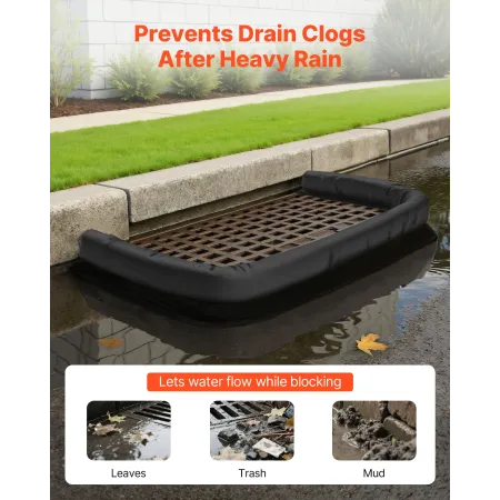 VEVOR Sediment Filter Sock, Dia. 127 mm x 3048 mm L Coverage, Erosion Control Socks with Polypropylene Filler, Flexible & Effici