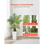 Artificial Areca Palm 1219 mm, 2 Pack Fake Palm Tropical Plants with White Tall Planter, Faux Floor Silk Plant in Pot, Large Tre
