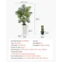 VEVOR kunstig Areca palme 1219 mm, 2-pak falske palme tropiske planter med hvid høj plantekasse, kunstig gulv silkeplante i