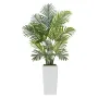VEVOR kunstig Areca palme 1219 mm, 2-pak falske palme tropiske planter med hvid høj plantekasse, kunstig gulv silkeplante i