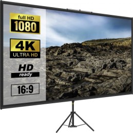 Tripod-projektorskærm med Stand 90 tommer 16: 9 4K HD Projection Screen Stand Rynkefri højdejusterbar bærbar skærm
