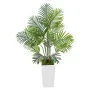 Artificial Areca Palm 1219 mm, 2 Pack Fake Palm Tropical Plants with White Tall Planter, Faux Floor Silk Plant in Pot, Large Tre