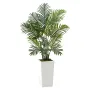 Artificial Areca Palm 1219 mm, 2 Pack Fake Palm Tropical Plants with White Tall Planter, Faux Floor Silk Plant in Pot, Large Tre
