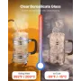 French Press kaffemaskine, 1 liter borosilikatglas kaffepresse