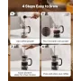 French Press Coffee Maker, 1 Liter Borosilicate Glass Coffee Press Tea Maker with Stainless Steel Filter, Large Glass French Pre