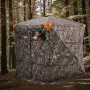 Hunting Blind, 4-5 Person See Through Ground Blinds with Carrying Bag, 270 Degree Portable Camouflage Tent, Durable Concealed Sh