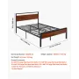 sengestel i fuld størrelse, 35 cm sort metal platform sengestel