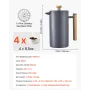 French Press kaffemaskine, 1 liter rustfrit stål kaffepresse