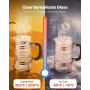 French Press Coffee Maker, 1 Liter Borosilicate Glass Coffee Press Tea Maker with Stainless Steel Filter, Large Glass French Pre