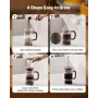 French Press Coffee Maker, 1 Liter Borosilicate Glass Coffee Press Tea Maker with Stainless Steel Filter, Large Glass French Pre