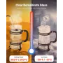 VEVOR French Press kaffemaskine, 1 liter borosilikatglas kaffepresse temaskine med rustfrit stålfilter, stort glasfren