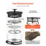 VEVOR French Press kaffemaskine, 1 liter borosilikatglas kaffepresse temaskine med rustfrit stålfilter, stort glasfren