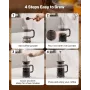 French Press kaffemaskine, 1 liter borosilikatglas kaffepresse
