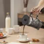 French Press kaffemaskine, 1 liter borosilikatglas kaffepresse