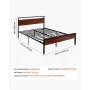 Queen Size Sengeramme, 35 cm Sort Metal Platform Sengeramme med