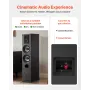 Passive Floorstanding Speaker, 3-Way, Floor-Standing Tower Speaker with 19.05 mm&25.4 mm Tweeter, Dual 133.35 mm Woofers, 145W P